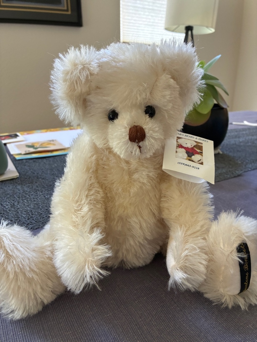 Cream Plush Teddy Bear Decorative Accent - Unbranded